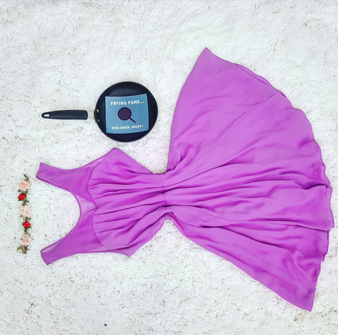 Thrift Store Cosplay Day 7 Rapunzel from Disney's Tangled fashion blog post flat lay