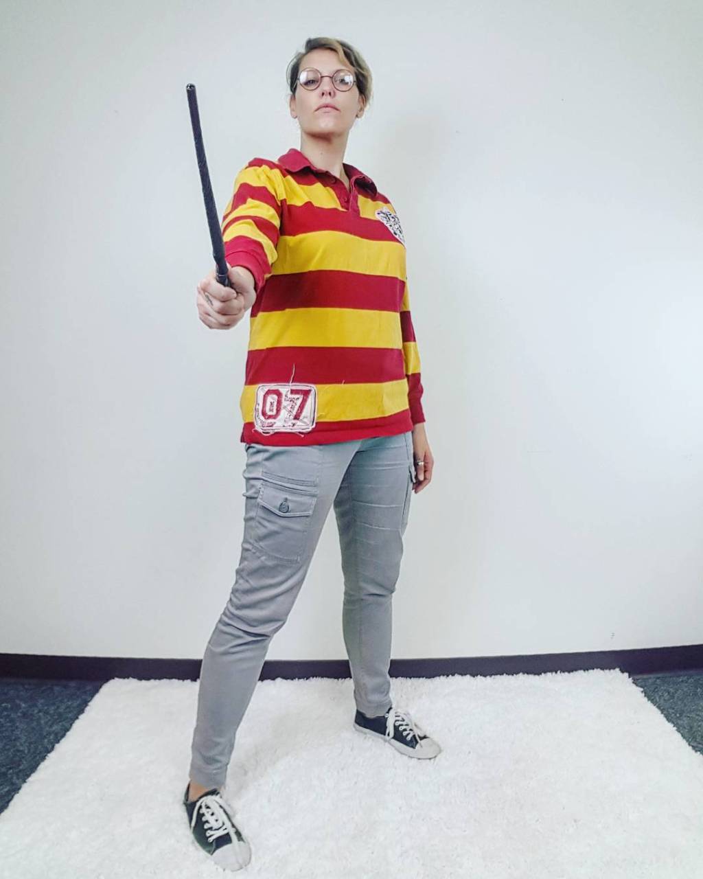 Thrift Store Cosplay Day 16 Harry Potter fashion blog post wand Wizard